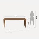 Ver imagem 3 de Mesa de Jantar 180cm com Pés de Madeira e Travessa de Aço Harmony Marrom/Canella