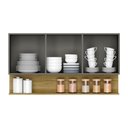 Ver imagem 2 de Armario de Cozinha Suspenso Line 120 Cm com 3 Portas Gris/freijo