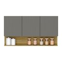 Ver imagem 1 de Armario de Cozinha Suspenso Line 120 Cm com 3 Portas Gris/freijo