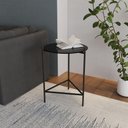 Ver imagem 1 de Mesa Lateral Industrial Marbella Preta - Cor: Preto