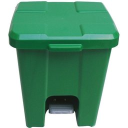 Lixeira Quadrada Plástica com Pedal 60 Litros Jsn Cor:branco - 4