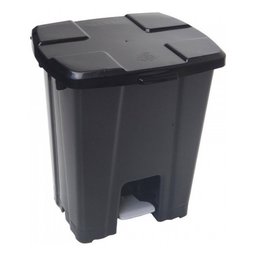 Lixeira Quadrada Plástica com Pedal 60 Litros Jsn Cor:branco - 1