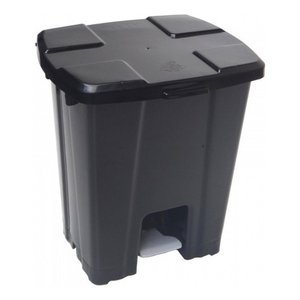 Lixeira Quadrada Plástica com Pedal 60 Litros Jsn Cor:branco