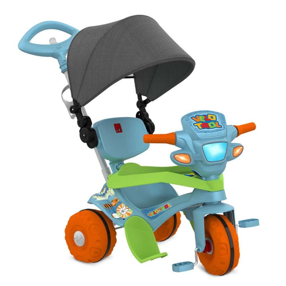 Triciclo Infantil Festa Azul Bebe Com Empurrador Motoca