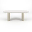 Ver imagem 1 de Mesa para Sala de Jantar com Vidro Lintz Branco/Off White/Champanhe
