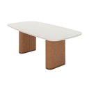 Ver imagem 6 de Mesa para Sala de Jantar com Vidro Lintz Branco/Off White/Caramelo/Canela