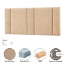 Ver imagem 6 de Cabeceira Cama Box Estofada Casal Queen 1,60 Suede Bege com LED