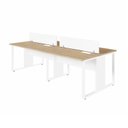 Ver imagem 2 de Conjunto Plataforma de Trabalho 4 Lugares 240cm com Tomadas Bege e Branco