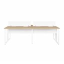 Ver imagem 4 de Conjunto Plataforma de Trabalho 4 Lugares 240cm com Tomadas Bege e Branco
