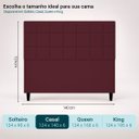 Ver imagem 4 de Cabeceira Estofada Moderna para Quarto Cama Box Casal 140 cm Florem Suede Bordô