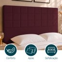 Ver imagem 3 de Cabeceira Estofada Moderna para Quarto Cama Box Casal 140 cm Florem Suede Bordô