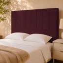 Ver imagem 1 de Cabeceira Estofada Moderna para Quarto Cama Box Casal 140 cm Florem Suede Bordô
