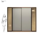 Ver imagem 5 de Guarda Roupa Casal 4 Portas Vidro Reflecta e 4 Gavetas Estônia - Amêndola-nude Prime Tx Amêndola-