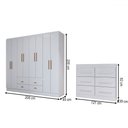 Ver imagem 4 de Guarda-roupa Casal Europa 8 Portas 4 Gavetas e Cômoda 6 Gavetas Branco - Panorama Móveis