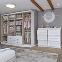 Ver imagem 2 de Guarda-roupa Casal Europa 8 Portas 4 Gavetas e Cômoda 6 Gavetas Branco - Panorama Móveis