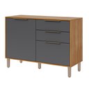 Ver imagem 2 de Balcão 120 cm com Tampo 2 Portas e 2 Gavetas Divina/Brilhante e Celeste Marrom/Cinamomo/Titânio