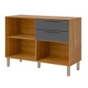 Ver imagem 3 de Balcão 120 cm com Tampo 2 Portas e 2 Gavetas Divina/Brilhante e Celeste Cinamomo/Titânio