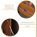 Ver imagem 5 de Balcão 120 cm com Tampo 2 Portas e 2 Gavetas Divina/Brilhante e Celeste Marrom/Cinamomo/Titânio