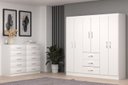 Ver imagem 1 de Conjunto Modulado de Quarto com Guarda-Roupa Sevilha e Cômoda Marbela Branco