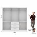 Ver imagem 5 de Conjunto Modulado de Quarto com Guarda-Roupa Sevilha e Cômoda Marbela Branco
