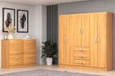 Ver imagem 1 de Conjunto Modulado de Quarto com Guarda-Roupa Sevilha e Cômoda Marbela Amarelo/Cinnamomo