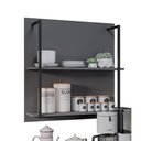 Ver imagem 1 de Prateleira Industrial Dupla Cozinha Suspenso Painel Parede Eri 70,5cm Grafit M12 - D'Rossi