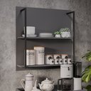 Ver imagem 2 de Prateleira Industrial Dupla Cozinha Suspenso Painel Parede Eri 70,5cm Grafit M12 - D'Rossi