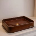 Ver imagem 2 de Cuba Exclusiva Apoio Banheiro Marrom Imperial Luxo 49x34cm Marrom Imperial