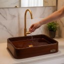 Ver imagem 3 de Cuba Exclusiva Apoio Banheiro Marrom Imperial Luxo 49x34cm Marrom Imperial