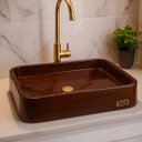 Ver imagem 6 de Cuba Exclusiva Apoio Banheiro Marrom Imperial Luxo 49x34cm Marrom Imperial