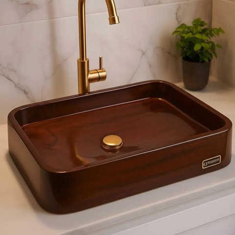 Cuba Exclusiva Apoio Banheiro Marrom Imperial Luxo 49x34cm  Marrom Imperial