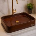 Ver imagem 1 de Cuba Exclusiva Apoio Banheiro Marrom Imperial Luxo 49x34cm Marrom Imperial