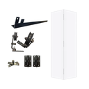 Ver imagem 1 de Kit Porta Camarão 0,70x2,10m Primer Branco + Kit Celeiro Camarão Cantoneira Preto