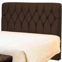 Ver imagem 2 de Cabeceira Cama Box Solteiro 90cm Eloá Estofada Suede Marrom