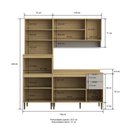 Ver imagem 4 de Cozinha Modulada 1 Balcão com Tampo 1 Torre Quente Armário Aéreo 10 Portas 2 Gavetas Ibiza