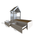 Ver imagem 3 de Cama Infantil Lara com Gavetas 157cm x 153cm Branco/Cinza Cristal