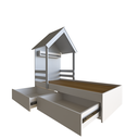 Ver mais imagens de Cama Infantil Lara com Gavetas 157cm x 153cm Branco/Cinza Cristal