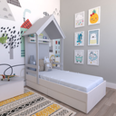 Ver imagem 1 de Cama Infantil Lara com Gavetas 157cm x 153cm Branco/Cinza Cristal