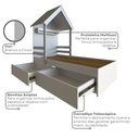 Ver imagem 6 de Cama Infantil Lara com Gavetas 157cm x 153cm Branco/Cinza Cristal