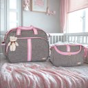 Ver imagem 1 de Kit Bolsa Maternidade Bolsa G e Bolsa P Infantil Luxo Amor:rosa