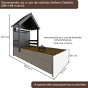 Ver imagem 4 de Cama Infantil Lara com Gavetas 157cm x 153cm Branco/Preto