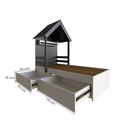 Ver imagem 3 de Cama Infantil Lara com Gavetas 157cm x 153cm Branco/Preto