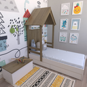 Ver imagem 3 de Cama Infantil Lara com Gavetas 157cm x 153cm Branco/Carvalho Mel