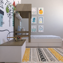 Ver imagem 5 de Cama Infantil Lara com Gavetas 157cm x 153cm Branco/Carvalho Mel