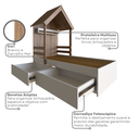 Ver imagem 7 de Cama Infantil Lara com Gavetas 157cm x 153cm Branco/Carvalho Mel