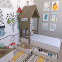 Ver imagem 2 de Cama Infantil Lara com Gavetas 157cm x 153cm Branco/Carvalho Mel