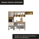 Ver imagem 5 de Cozinha Compacta 5 Portas 2 Gavetas Sara Marrom/Marrocos/Off White