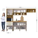 Ver imagem 3 de Cozinha Compacta 5 Portas 2 Gavetas Sara Marrom/Marrocos/Off White