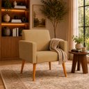 Ver imagem 1 de Poltrona Decorativa para Sala Recepção Consultório Suede Cores Pés Palito