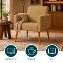Ver imagem 4 de Poltrona Decorativa para Sala Recepção Consultório Suede Cores Pés Palito